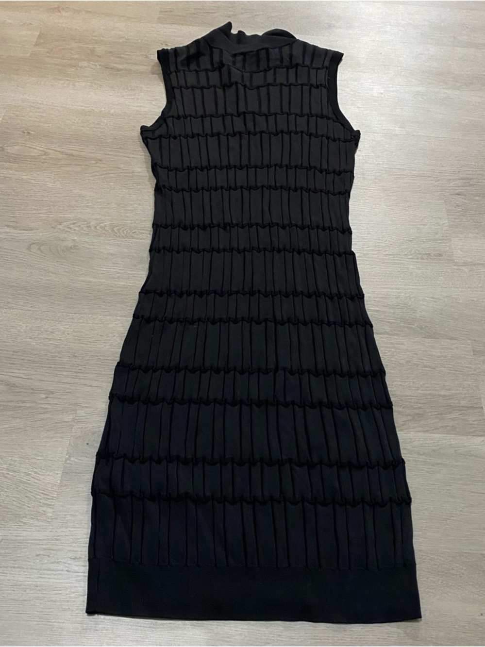 NWT Anthropologie Current Air Black Collared Spliced Midi Pencil Dress Large - Picture 4 of 9